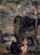 VELAZQUEZ, Diego Rodriguez de Silva y St Anthony Abbot and St Paul the Hermit oil painting on canvas